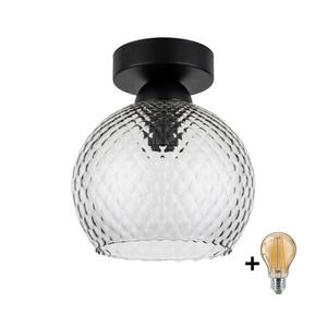 Imagine BRILAGI - Plafonieră LED R GLASS 1xE27/60W/230V Ø 18 cm negru/gri fumuriu