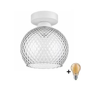 Imagine BRILAGI - Lampă de tavan LED R GLASS 1xE27/60W/230V Ø 18 cm alb/gri fumuriu