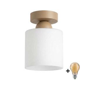 Imagine BRILAGI - Plafonieră LED RETRO GLASS 1xE27/60W/230V Ø 10 cm bej/alb