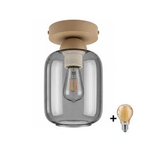 Imagine BRILAGI - Plafonieră LED R GLASS 1xE27/60W/230V Ø 14 cm bej/gri fumuriu