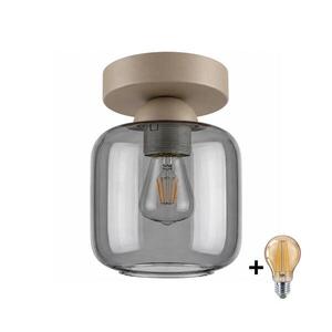 Imagine BRILAGI - Plafonieră LED R GLASS 1xE27/60W/230V Ø 14 cm bej/gri fumuriu