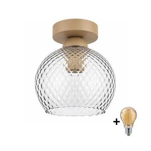 Imagine BRILAGI - Plafonieră LED R GLASS 1xE27/60W/230V Ø 18 cm bej/gri fumuriu