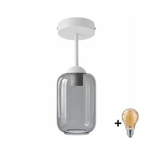 Imagine BRILAGI - LED Lustră aplicată R GLASS 1xE27/60W/230V Ø 14 cm alb/gri fumuriu