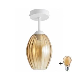 Imagine BRILAGI - lustră LED aplicată R GLASS 1xE27/60W/230V Ø 17 cm alb/bej fumuriu