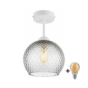 Imagine BRILAGI - Plafonieră LED aplicată R GLASS 1xE27/60W/230V Ø 25 cm alb/gri fumuriu