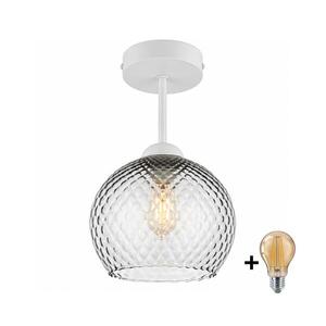 Imagine BRILAGI - Lustră LED aplicată R GLASS 1xE27/60W/230V Ø 18 cm alb/gri fumuriu