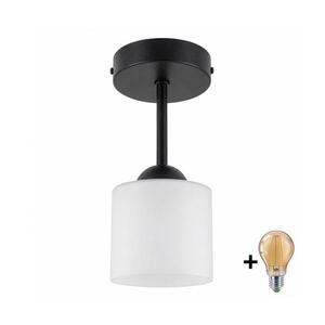 Imagine BRILAGI - LED Lustră aplicată RETRO GLASS 1xE27/60W/230V Ø 10 cm negru/alb