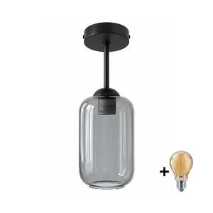 Imagine BRILAGI - Lustră aplicată LED R GLASS 1xE27/60W/230V Ø 14 cm negru/gri fumuriu