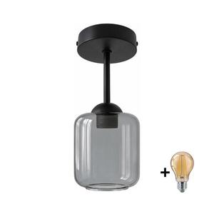 Imagine BRILAGI - LED Lustră aplicată R GLASS 1xE27/60W/230V Ø 14 cm negru/gri fumuriu