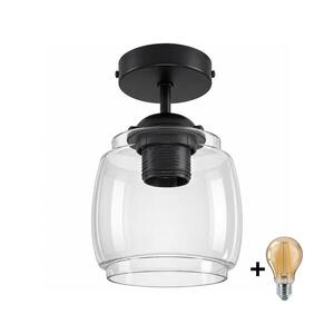 Imagine BRILAGI - Lustru LED aplicat R GLASS 1xE27/60W/230V Ø 26 cm negru/gri fumuriu