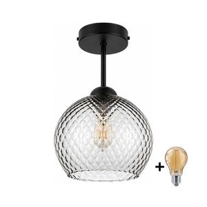 Imagine BRILAGI - LED lustră aplicată R GLASS 1xE27/60W/230V Ø 25 cm negru/gri fumuriu