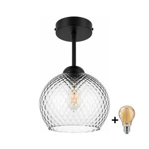 Imagine BRILAGI - lustru aplicat LED R GLASS 1xE27/60W/230V Ø 18 cm negru/gri fumuriu