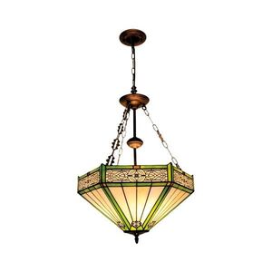 Imagine BRILAGI - Tiffany candelabru cu vitralii suspendat pe lanț EMERALD 3xE27/60W/230V Ø 50 cm