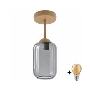Imagine BRILAGI - Lustră aplicată LED R GLASS 1xE27/60W/230V Ø 14 cm bej/gri fumuriu