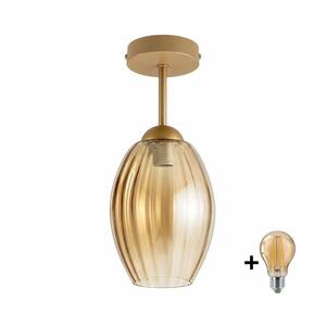 Imagine BRILAGI - Plafonieră LED aplicată R GLASS 1xE27/60W/230V Ø 17 cm bej/bej fumuriu