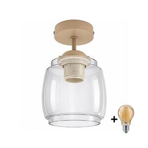 Imagine BRILAGI - LED lustră aplicată R GLASS 1xE27/60W/230V Ø 26 cm bej/gri fumuriu