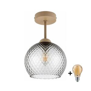 Imagine BRILAGI - LED plafonieră aplicată R GLASS 1xE27/60W/230V ø 25 cm bej/gri fumuriu