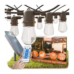 Imagine LED Stm ghirlandă decorativă solară 10xE27/3V USB 2400 mAh 10, 62 m IP65 neagră + telecomandă