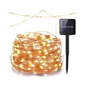 Imagine Ghirlandă solară decorativă cu LED, 200 LED/1, 2 V, 800 mAh, 12 m, IP44, negru