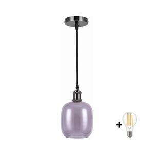 Imagine BRILAGI -LED Pendul pe cablu RETRO GLASS 1xE27/60W/230V Ø 14cm negru/gri fumuriu