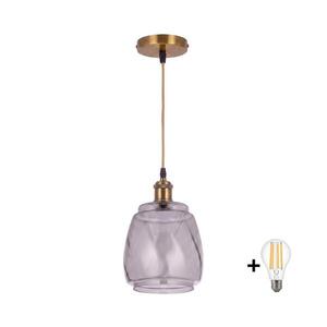 Imagine BRILAGI - LED lustră pe cablu RETRO GLASS 1xE27/60W/230V Ø 26 cm auriu/gri fumuriu