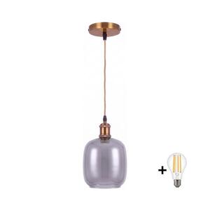 Imagine BRILAGI -LED Lustră pe cablu RETRO GLASS 1xE27/60W/230V Ø 14 cm auriu/gri fumuriu