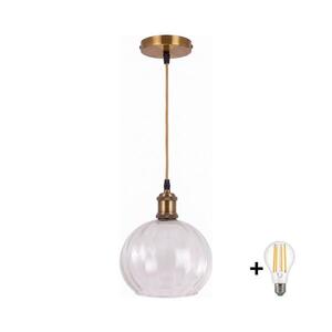 Imagine BRILAGI - Lustru LED suspendat pe cablu RETRO GLASS 1xE27/60W/230V Ø 25 cm auriu/transparent