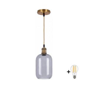 Imagine BRILAGI -LED lustră pe cablu RETRO GLASS 1xE27/60W/230V Ø 14 cm auriu/gri fumuriu