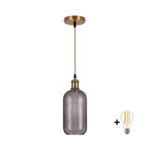 Imagine BRILAGI -LED Lustra suspendată pe cablu RETRO GLASS 1xE27/60W/230V Ø 14 cm auriu/gri fumuriu