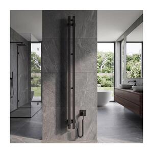 Imagine Vertaduro - Încălzitor electric pentru prosoape cu termostat VEO 106W/230V 150x9 cm IP44, negru, pe partea dreaptă