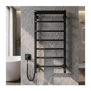 Imagine Vertaduro - Radiator electric de baie cu termostat DOR 155W/230V 80x48 cm IP44 negru stânga
