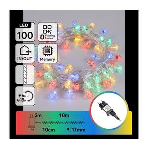 Imagine - Ghirlandă de Crăciun LED pentru exterior, 100 LED/8 funcții, 13 m, IP44, multicoloră