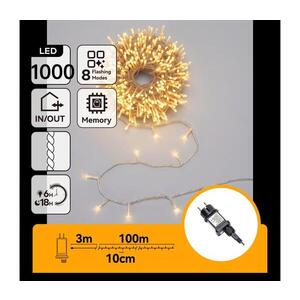 Imagine - Ghirlandă de Crăciun LED pentru exterior 1000xLED/8 funcții 103m IP44 alb cald