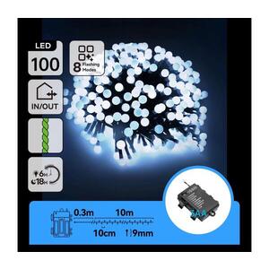 Imagine - LED ghirlandă de exterior de Crăciun 100xLED/8 funcții 3xAA 10, 3m IP44 alb rece