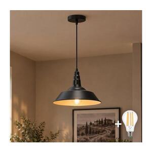 Imagine - Lustră LED pe cablu 1xE27/60W/230V, diametru 36 cm, neagră