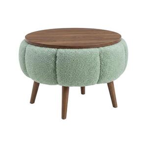 Imagine Masă de cafea FELPO, Ø 45 cm, verde/nuc
