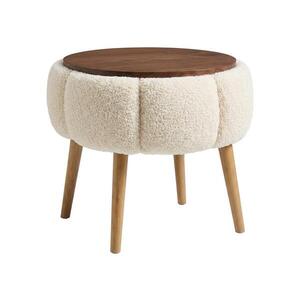 Imagine Măsuță de cafea FELPO Ø 45 cm crem/nuc