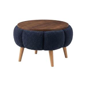 Imagine Măsuță de cafea FELPO Ø 45 cm albastru/nuc