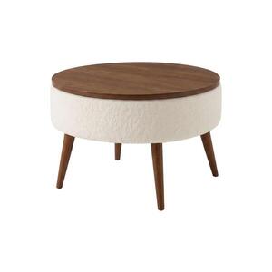 Imagine Masă de cafea FELPO, Ø 60 cm, alb/nuc