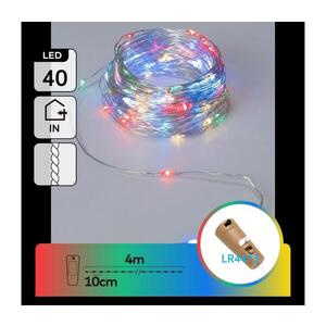 Imagine - Ghirlandă decorativă cu LED și dop pentru sticlă 40xLED/3xLR44 4m multicolor