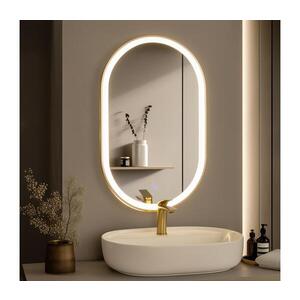 Imagine Oglindă de baie ERBA BRILAGI-LED, LED 25W, 230V, 50x80 cm, aurie, IP44, CRI 90, dimmabilă + CCT
