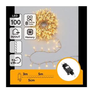 Imagine - LED Ghirlandă luminoasă de exterior pentru Crăciun 100xLED/8 funcții 5, 3m IP44 alb cald