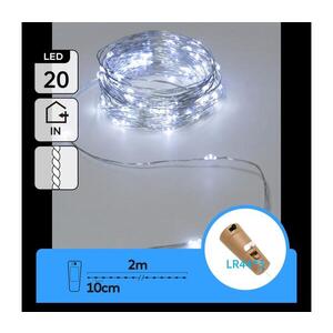 Imagine - Ghirlandă decorativă cu LED și dop pentru sticlă 20xLED/3xLR44 2m alb rece
