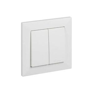 Imagine Legrand - Întrerupător dublu nr. 5 cu ramă SUNO albă