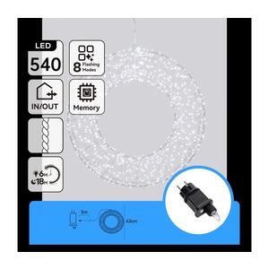 Imagine - Decorațiune LED de Crăciun pentru exterior 540xLED/6W/230V IP44 alb rece 45cm cerc