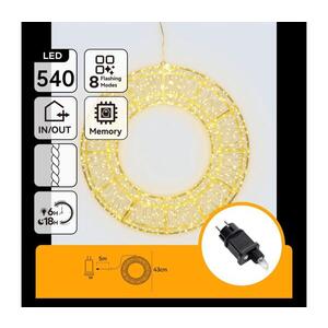 Imagine - Decorațiune LED de exterior de Crăciun 540xLED/6W/230V IP44 alb cald 45 cm cerc
