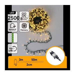 Imagine - Ghirlandă LED de Crăciun pentru exterior 2500 LED/8 funcții 53 m IP44 alb cald
