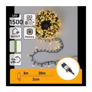Imagine - Ghirlandă LED de exterior pentru Crăciun 1500xLED/8 funcții 33m IP44 alb cald