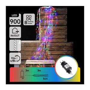 Imagine - Ghirlandă de Crăciun LED pentru exterior, 900 LED, 8 funcții, 6 m, IP44, multicoloră
