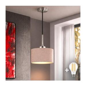 Imagine Eglo - Lampă suspendată LED pe cablu TUNJA 1xE27/60W/230V Ø 20 cm bej/negru